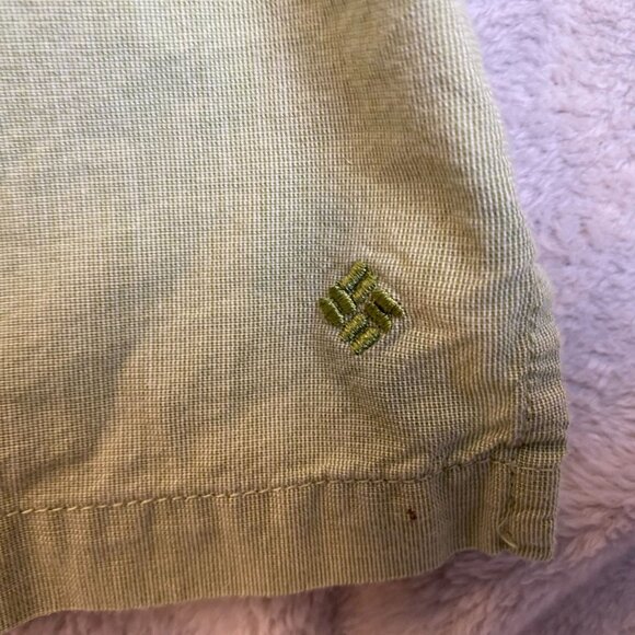 Columbia Mens Shirt XL Green Short-Sleeve Button-Up Cotton Blend Casual Outdoor - Picture 6 of 10